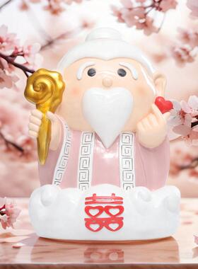 呆萌可爱月老树脂大号神仙摆件创意款姻缘婚庆订婚桌面装饰品摆设