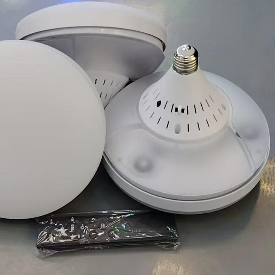 螺口E27迷你隐形风扇灯200mm灯体张开420mm隐形叶子风扇球泡灯30W图片