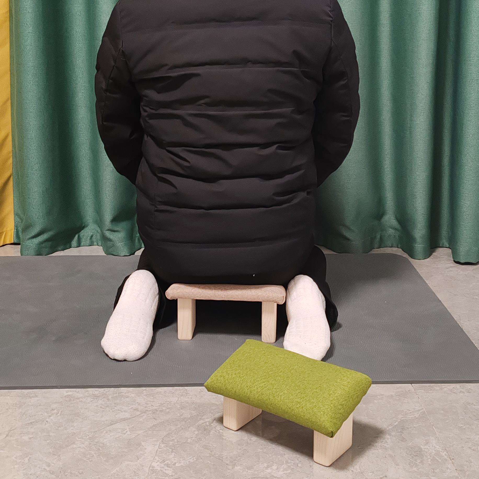 新款跪坐凳实木跪凳鸭子坐凳子支踵正坐凳子人体工程学矫正坐姿椅