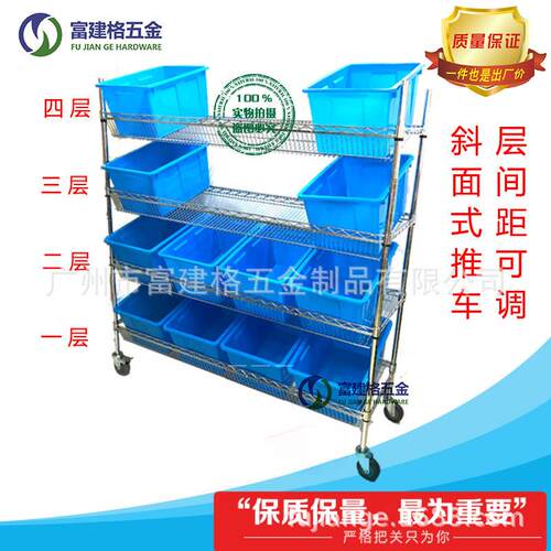 四层移动斜面式配货车电商拣货车快递选货车仓库分拣车物流发货车