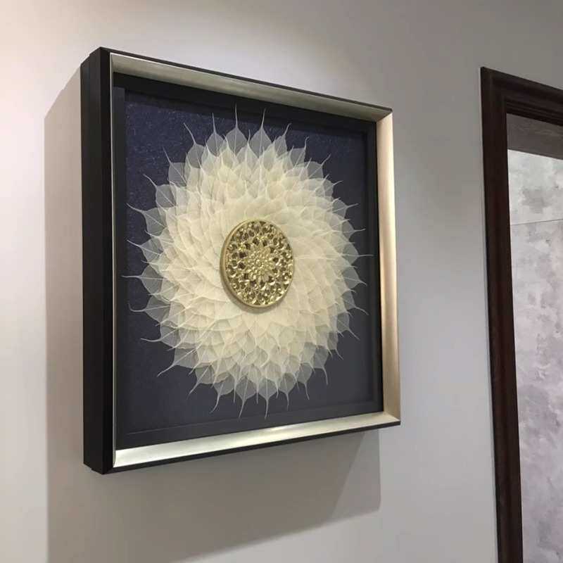 菩提花开 高级立体电表箱装饰画遮挡新中式配电箱挂画遮挡轻奢