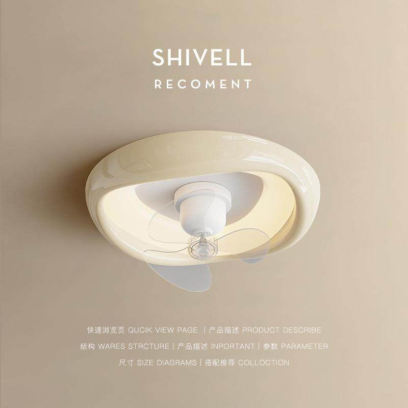 卧室风扇灯现代简约书房2025新款奶油风吊扇灯饭厅吸顶灯中山灯具