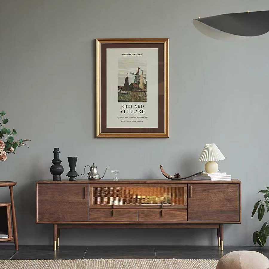 北欧全实木电视柜客厅地柜简约小户型轻奢黑胡桃原木家具组合边柜,3C数码配件,USB灯,淘宝优惠券,粉丝福利购,淘宝优惠卷