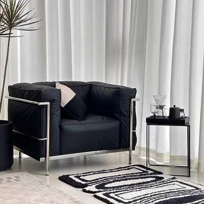 复古风LC3沙发中古设计师柯布西耶沙发椅不锈钢创意羽绒单人沙发