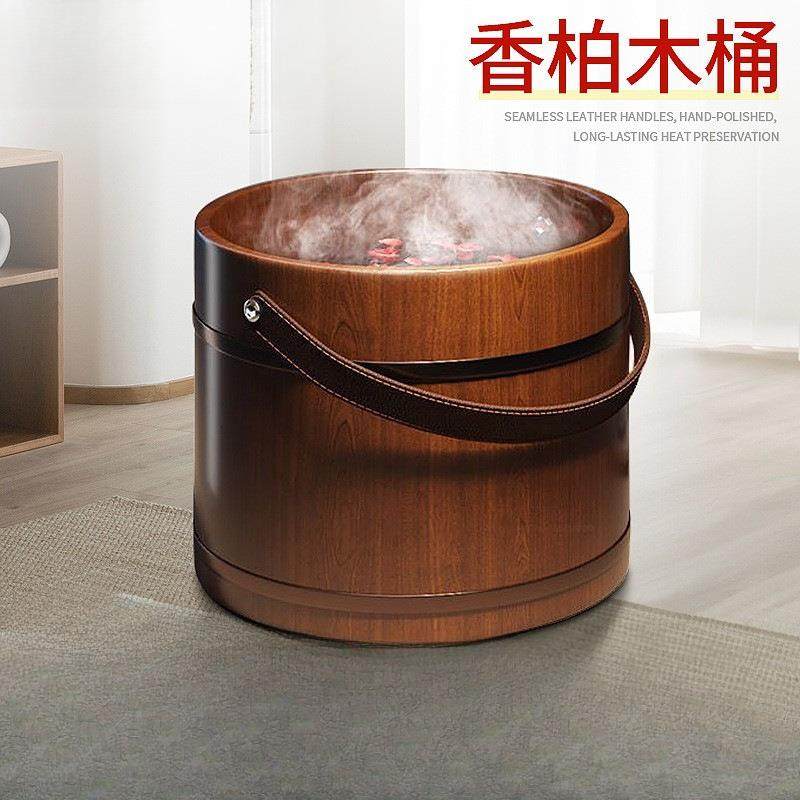 手提泡脚木桶过小腿木质洗脚桶家用按摩足浴桶木质洗脚盆足浴盆