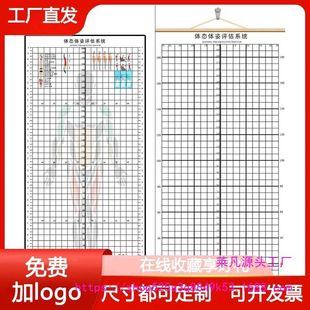 现货体态评估表瑜伽健身私教体位姿势体测表身体评估表挂式网格