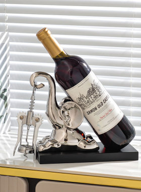 创意大象红酒架酒柜酒托装饰摆件欧式轻奢家居客厅玄关Z餐边柜摆
