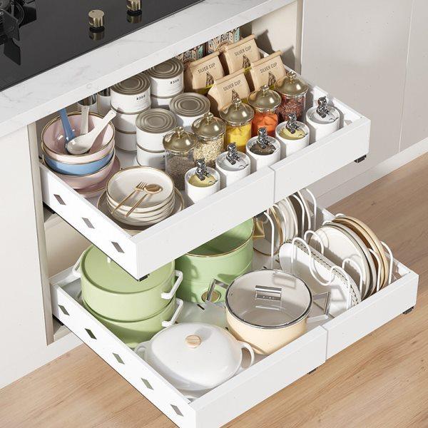 厨房抽屉置物架可伸缩拉篮餐具收纳架橱柜内抽屉式拉篮碗架沥水架,厨房/烹饪用具,厨房抽屉置物架,淘宝优惠券,粉丝福利购,淘宝优惠卷