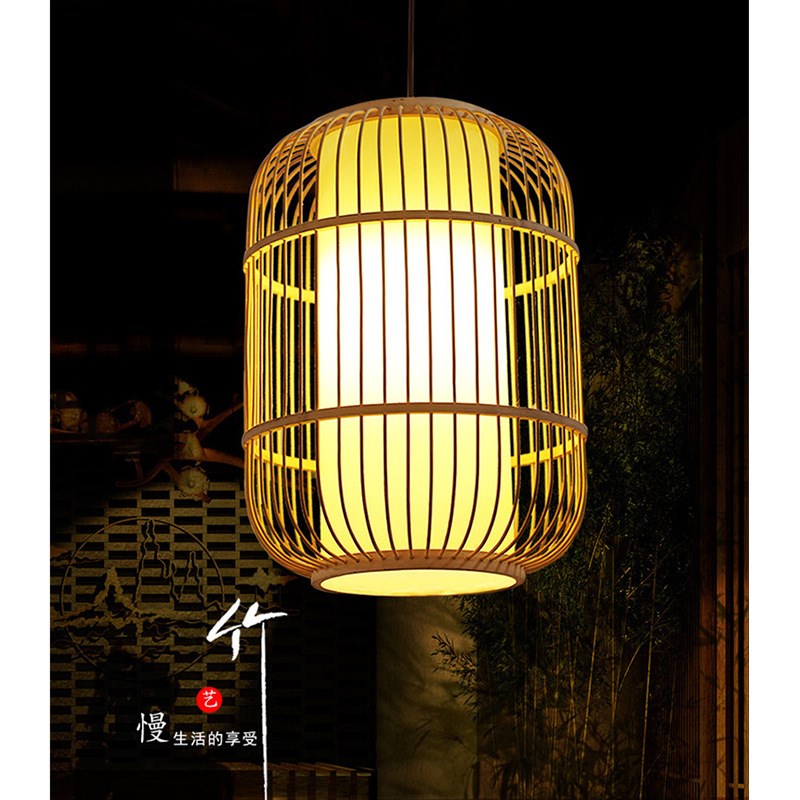 周宁县新款工程茶楼酒楼装饰竹艺灯新中式餐N厅灯日式榻榻米竹编