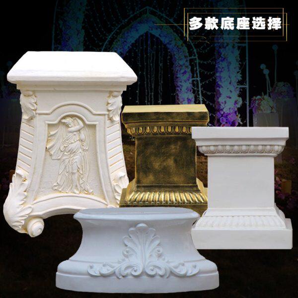 仕女庭院摆花盆底座落地工艺品罗马柱欧式墩底座面饰子四摆件客厅