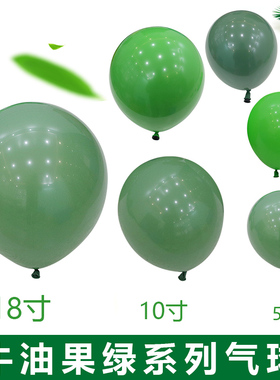 牛油果绿色气球橄榄绿圆形乳胶汽球流F行色客厅卡通儿童生日装饰