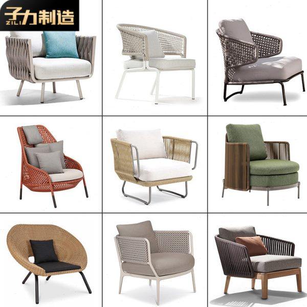 子力户外休闲藤编单椅沙发阳台庭院民宿椅子北欧桌椅茶几简约组合,住宅家具,户外沙发,淘宝优惠券,粉丝福利购,淘宝优惠卷