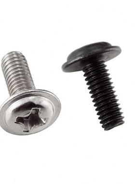 钢圆头P-M2十字碳-黑色-3牙头带介8垫10-带64*螺钉-镀镍/机盘M2W5