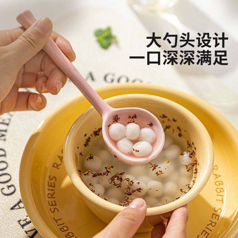 ins高颜值甜品长柄陶瓷勺子家用吃饭饭勺可爱喝汤汤匙汤勺调羹,婴童用品,儿童勺,淘宝优惠券,粉丝福利购,淘宝优惠卷