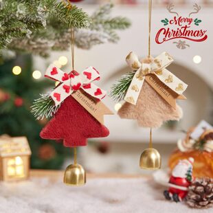 圣诞玄关装饰小礼品新毛毡圣诞树款挂饰年节抖音爆房间门汽车装饰