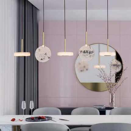 现代简约客厅吊灯个性创意餐厅灯设计师款大理市轻奢LED吧台灯具