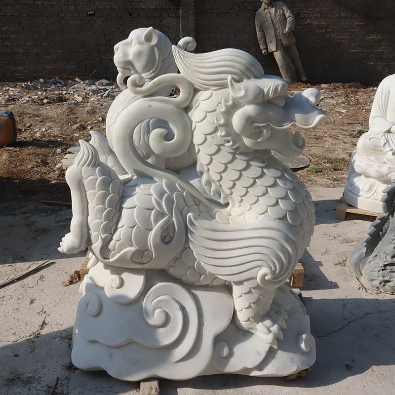 石雕青龙白虎朱雀玄武雕塑汉白玉四方神兽庭院招财家用四灵兽摆件