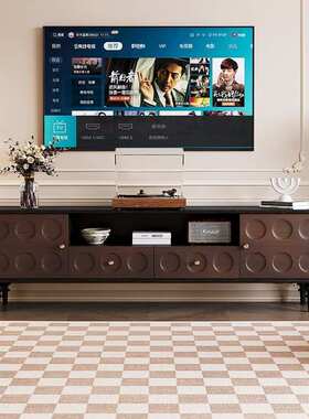 XW法式复古实木格林电视柜黑色小户型客厅家用收纳储物柜中古风