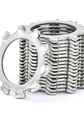 304不锈钢外多齿锁紧垫圈套装止动外锯齿齿形垫片盒装DIN6797A