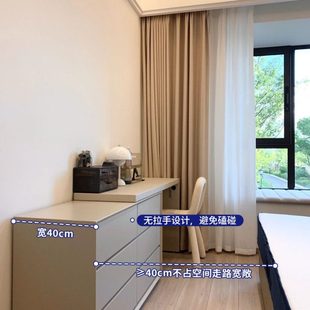 图柏丽家居现代简约实木卧室床尾收纳柜化妆桌斗柜一体梳妆台书桌