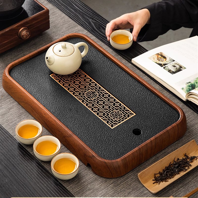 捷安玺茶盘2025新款家用实木茶具茶台小型沥P水办公室茶托盘干泡