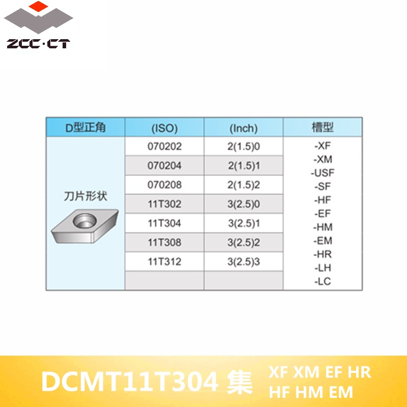DCMT11T304 集 XF HF EF EM AHF XM HR 株洲钻V石正角合金数控刀