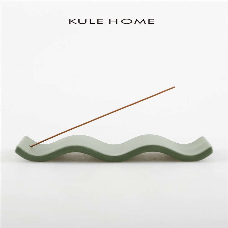 KULE HOME 家用室s内熏香炉檀香陶瓷线香插香托盘香薰炉香托灰摆