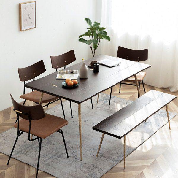 北欧实木餐桌表情现代简约家用小户型铁艺轻奢工业风格复古餐桌椅,住宅家具,桌子,淘宝优惠券,粉丝福利购,淘宝优惠卷