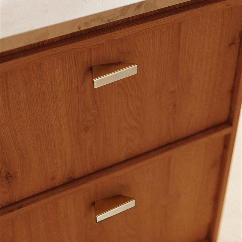 与南墙.同那TONA 钛银色中古风衣橱柜小拉手抽屉极简W覆古黄铜把