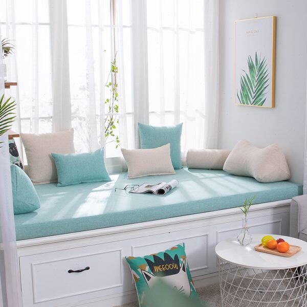 榻榻米网红亚麻阳台垫子卧室四季通用定订做飘窗垫窗台垫现代简约