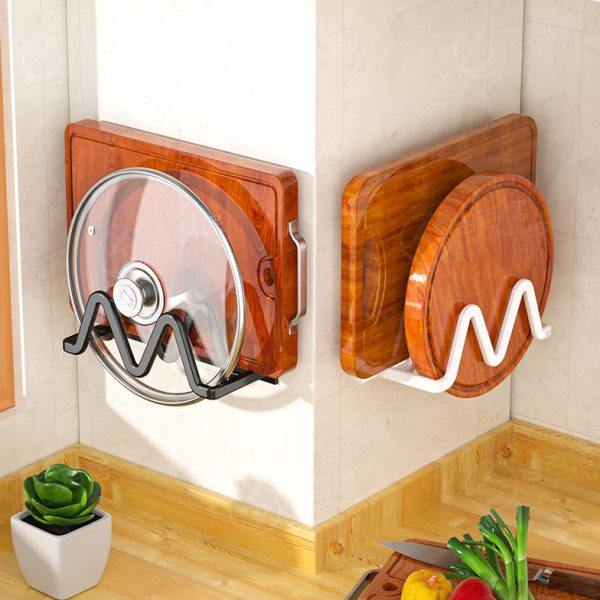 厨房砧板架菜板放置架案板架粘板架子锅盖架免打孔收纳架壁挂支架