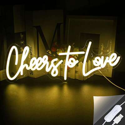 Cheer to Love 霓虹灯发光字招牌婚礼活动英文字母装饰灯外贸跨境