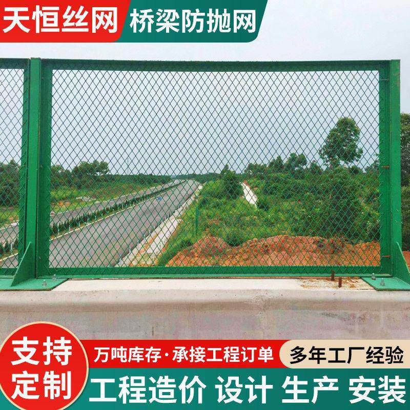 桥梁防抛网菱形孔钢板网护栏道路框架护栏防眩网架桥防坠落网