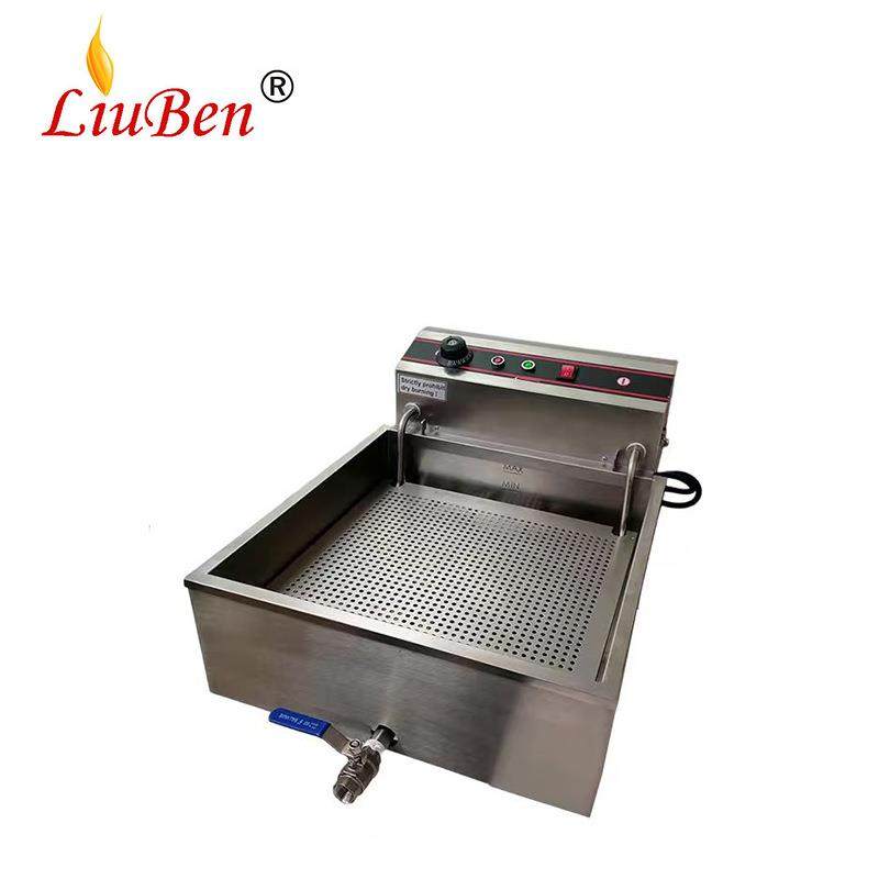 商用台式电热油炸锅 不锈钢电炸炉 带阀大容量单缸油炸机工厂直销