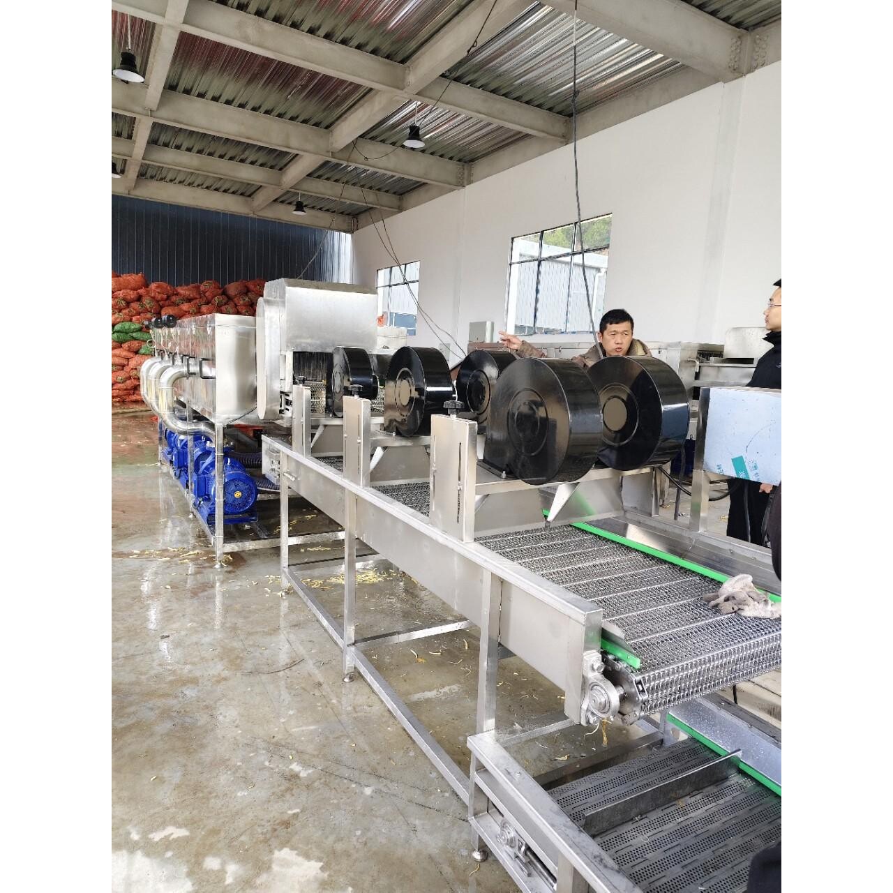 中药材全自动翻转式风干机果蔬包装袋清洗风干流水线果蔬表面除水
