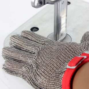 服装厂皮革裁剪防护用钢丝手套 电剪防护手套 三指M型 验厂专用