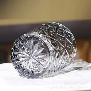 日式江户切子无铅水晶威士忌红酒杯手工雕刻创意啤酒玻璃杯