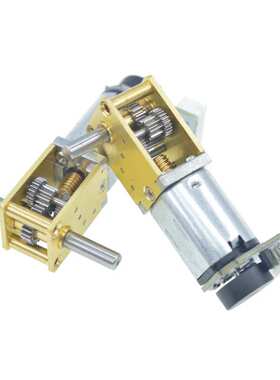 蜗轮蜗杆1218-N20直流编码器减速电机 3V6V12V微型齿轮低转速电机