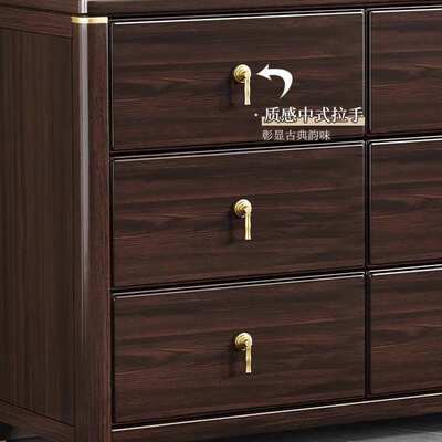 新中式实木斗柜紫金檀木三四五斗柜组合客厅餐边柜轻奢储物收纳柜