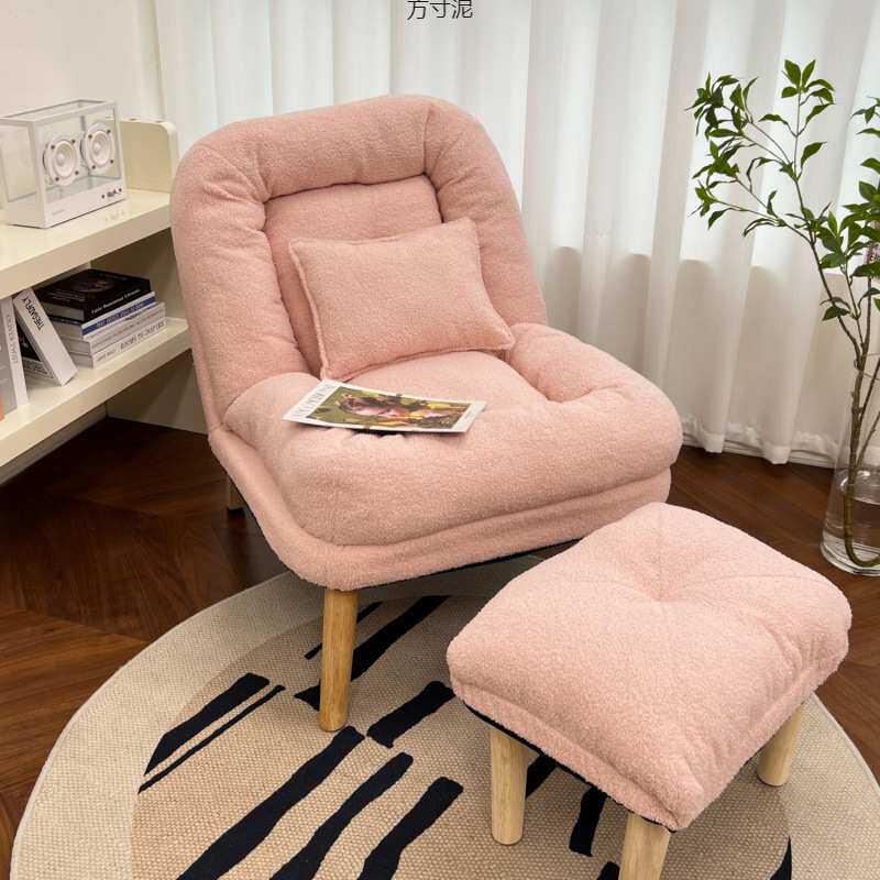 小座椅红沙发单人女网卧室躺可阳台休闲椅睡可懒人沙发宿舍电脑椅