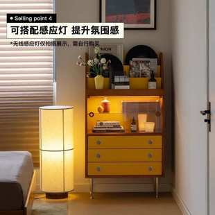 复古尼尔森中古杂志客厅沙发实木边柜展示柜卧室日式 收纳储物柜
