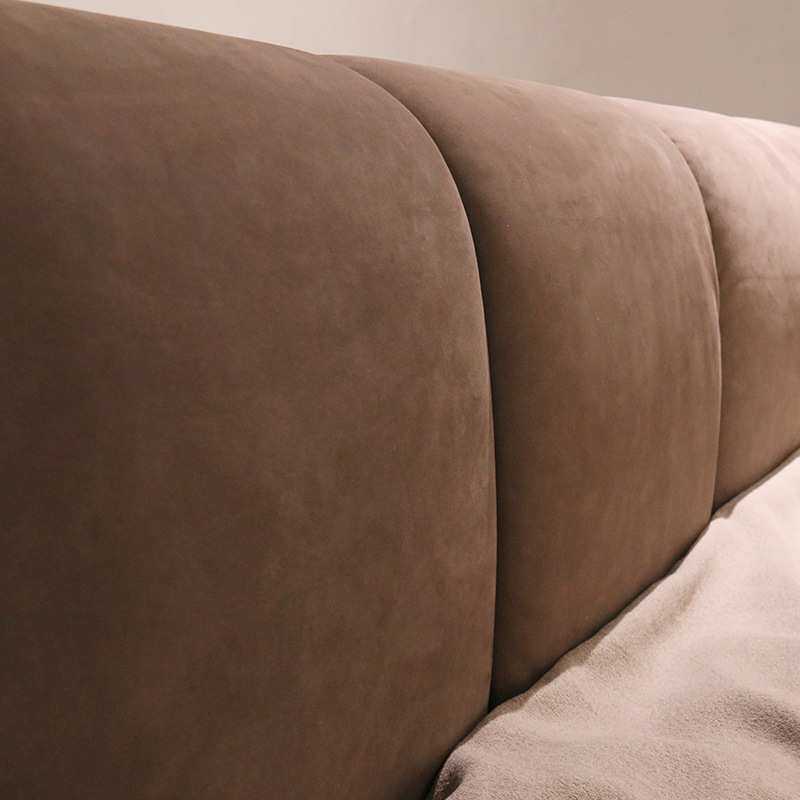 意式轻奢主卧设计师婚床进口磨砂布艺床新款床极简软床