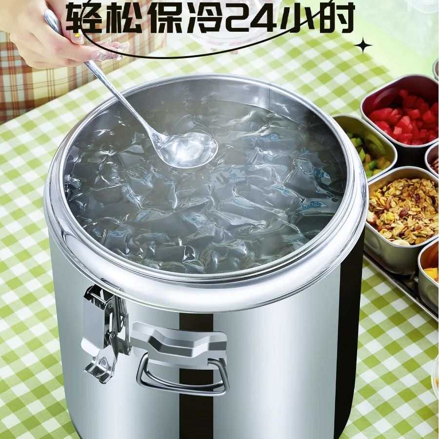 莲梅不锈钢保温桶商用粥桶大容量绿豆沙糖水桶酸梅摆摊专用冰粉桶