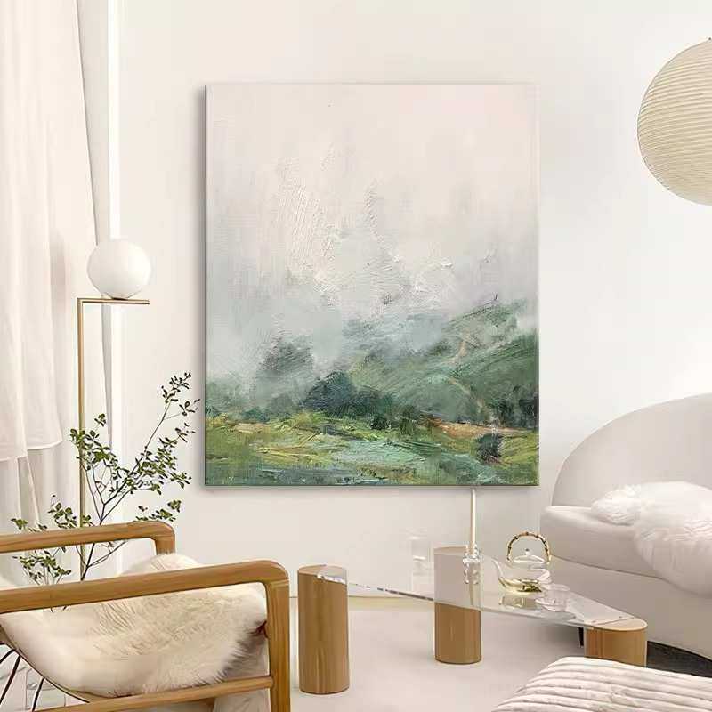 山雾现代简约装饰画客厅书房茶舍意境美背景玄关走廊过道禅意挂画