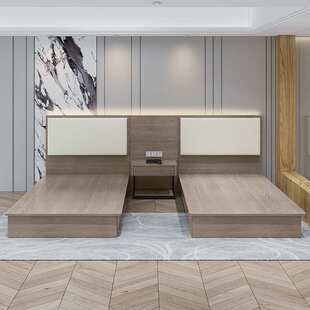 厂家直销快捷酒店宾馆床公寓民宿大床标间全套板式家具组合电视桌