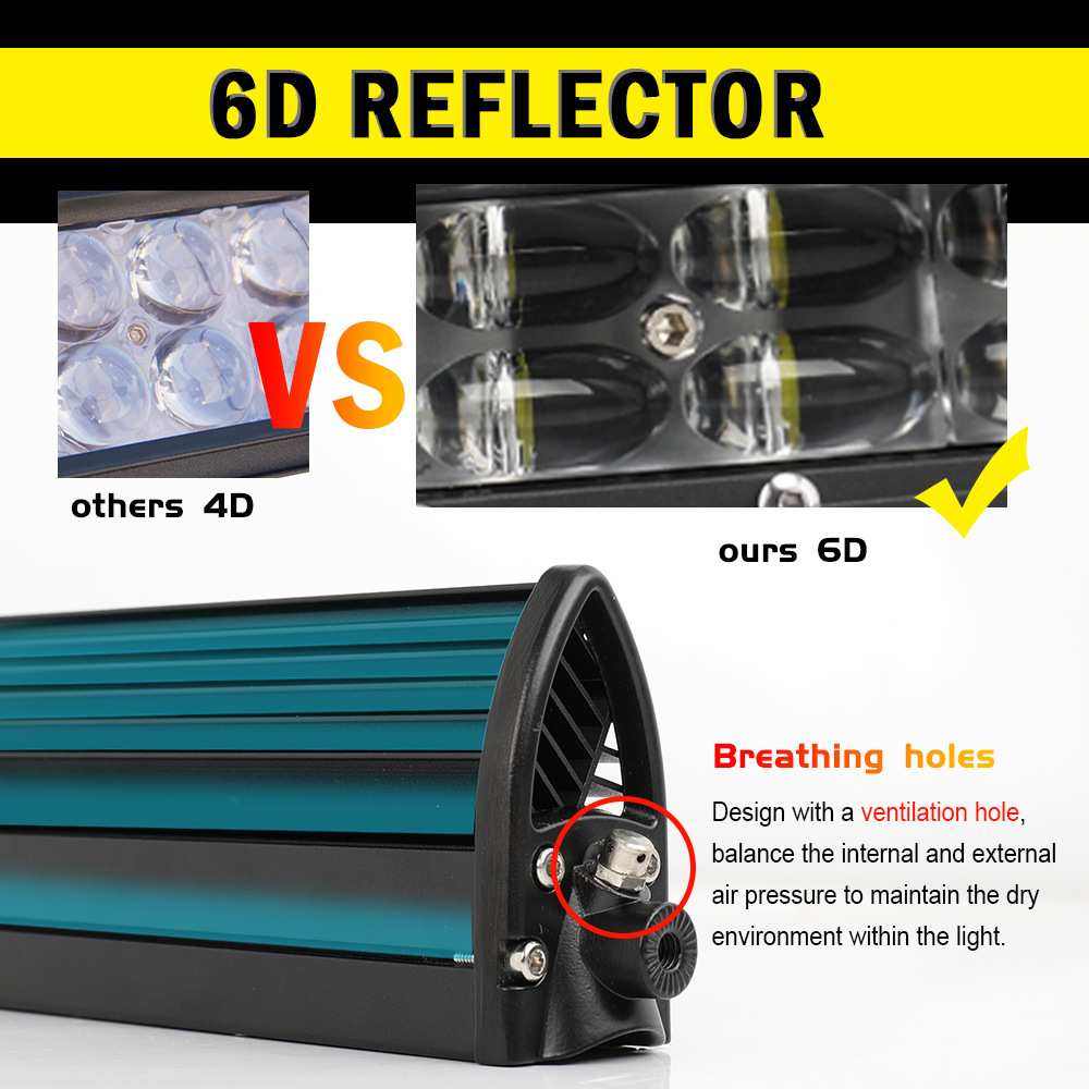 跨境双排汽车led大灯180W 长条灯车顶灯越野车led工作灯