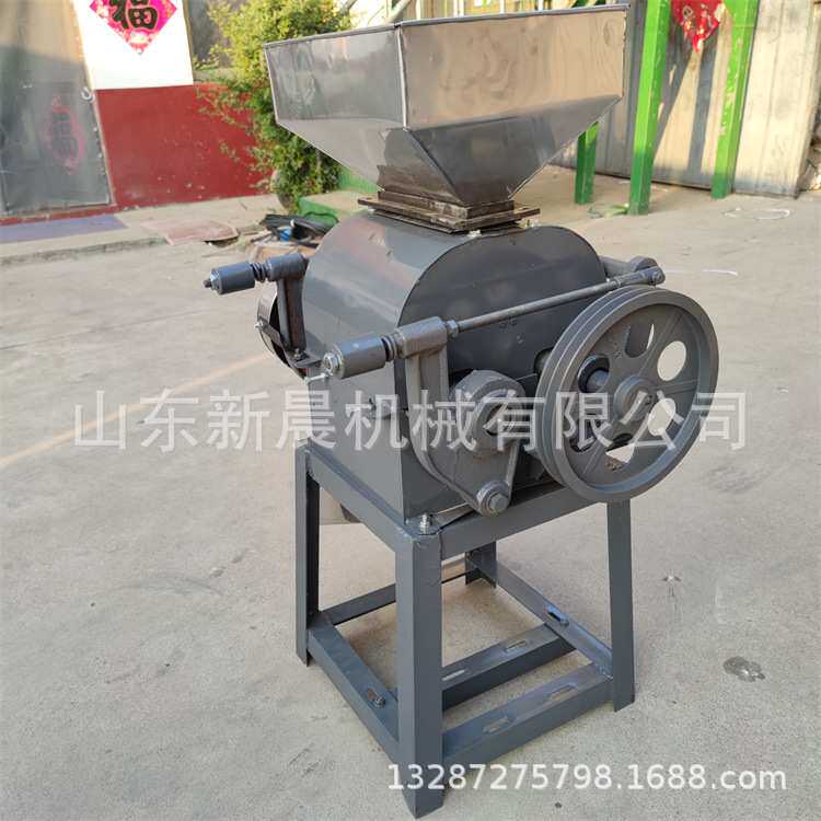 坚果核桃破碎机 电动60型对辊式豆扁机厚薄可调豆扁机