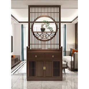 新中式实木玄关桌条案中堂条几实木供桌隔断现代供桌条桌可定