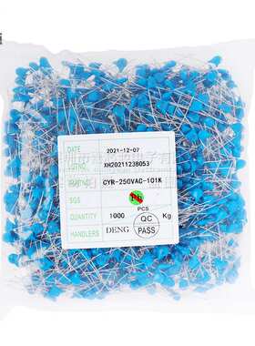 250V 101K安规Y电容 0.1NF JY101K 100PF ±10% 直插瓷片Y2电容器
