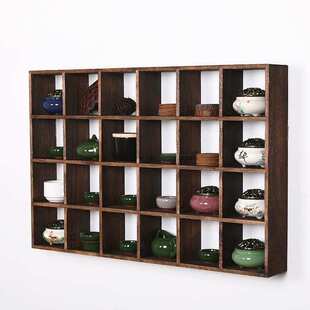 实木博古架格子架茶壶展示架置物架茶杯架子茶具收纳架多宝格挂墙